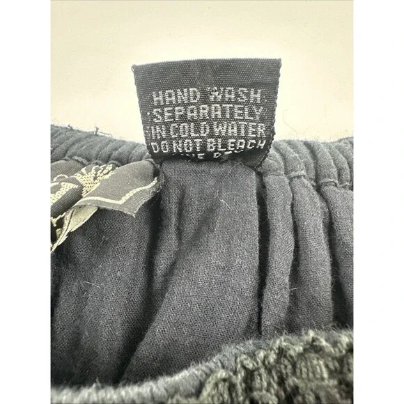 Bhag’s Cotton Tiered Maxi Skirt Black Crochet Elastic Waist Lined Free Size - Picture 10 of 13